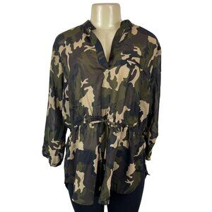 Mileage Women's Green Peplum Blouse Sz 2X (EUR 50)